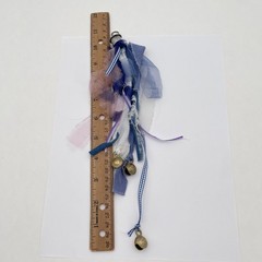 Handmade Blue Fabric Tassel Pendant Women Fringe Boho Bells Cotton Jewelry Long