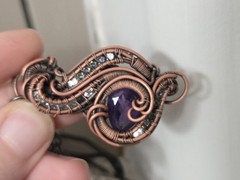 Wire Wrapped Amethyst Topaz Pendant Handmade