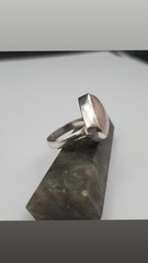 Natural Rose Quartz Crystal Ring In Sterling Silver Size 8.5