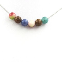 Tiger Eye And Multicolored Tourmaline Bead Necklace