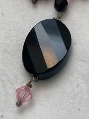 REDUCED Keshi pearls and crystal beads black pendant Necklace
