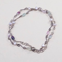 19″, 4mm, 925 jewelry white freshwater pearl beads necklace Sterling silver