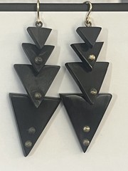 Ashley Pittman Earrings AP Dangle Pierced Drop Not Signed Vintage Estate As Is