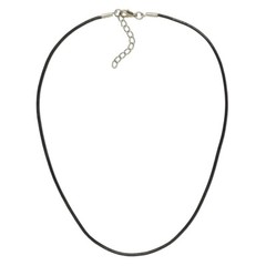 Black 16″ Greek Rolled Genuine Leather Cord Necklace