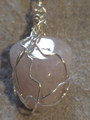 Rose Quartz Pendant On A Sterling Silver Necklace