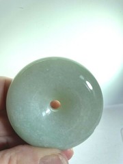 Certified Jade Donut Pendant Grade A 100% Natural Green 55x12mm Health Wealth