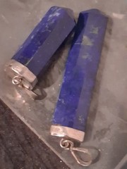Lapis Lazuli Crystal Gemstone 2pc. Ready for Necklace Or Pendant