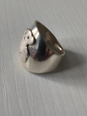 .925 Solid Silver Size 6 Bear Ring New