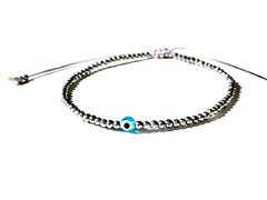 Evil eye hematite bracelet handmade unique gifts by Lucky Charms USA