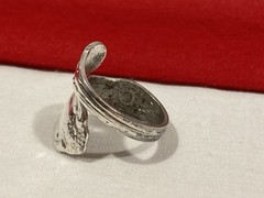 Vintage Artisan ONEIDA Silver Plated Flower SPOON BYPASS WRAP RING Adjustable