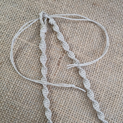 Natural Hemp Necklace w/ Evil Eye Charm & Beads, 18-23 inch Ready to Ship