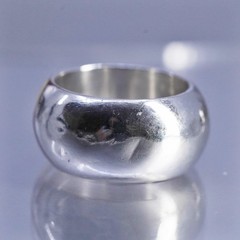 Size 8, vintage southwestern puffy Sterling 925 silver statement ring, band