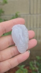Glassy Luster! 45mm Burmese Jadeite «Abundance Corn» Pendant | Icy Translucence,