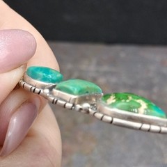 Sterling Silver Kingman Royston Sonoran Gold Turquoise Pendant Southwestern