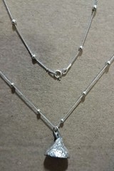 JCP Dainty Solid 925 Sterling Silver Candy Kiss Pendant Ball Chain 18” 15 Gms #4
