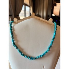 Turquoise polished stone necklace. 18”
