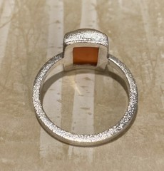 Sundance Catalog Sterling Silver Rectangle Red Onyx Stone Ring Size 7