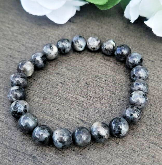 Larvikite Bracelet 8 mm – Handmade – Root Chakra – Grounding – Protection –