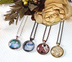 Patriotic Tuxedo Cat American Flag – Handmade ROUND Glass Pendant Necklace