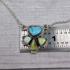 Southwestern Palomino Kingman Turquoise Necklace Cluster Sterling Silver