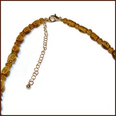 Beaded Necklace Round and Oval Beads with Unique Swirled Beads-Handcrafted -n5
