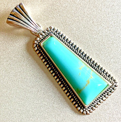 Sterling Silver & Turquoise Pendant – New With Tags – Free Ship