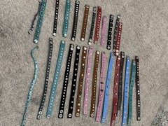 Multicolor Leather Metal Adjustable Snap Bracelets, Charm, Animals & Stars