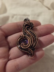 Wire Wrapped Amethyst Topaz Pendant Handmade