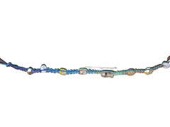 BOHO bracelet macrame with 1 skull beads 7 inches AK2112