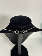 Vintage Metal Fringe Necklace Statement BiB, Choker Funky Boho Silver Color