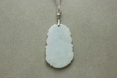 Natural White green A Jadeite jade Hand-Carved tiger (Chinese Zodiac) Pendant