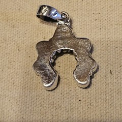 .925 Pink, black and white Opal Southwest Naja pendant