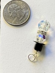 Handcrafted Swarovski Snowman, with crystal collar, wear as a Pendant or Charm