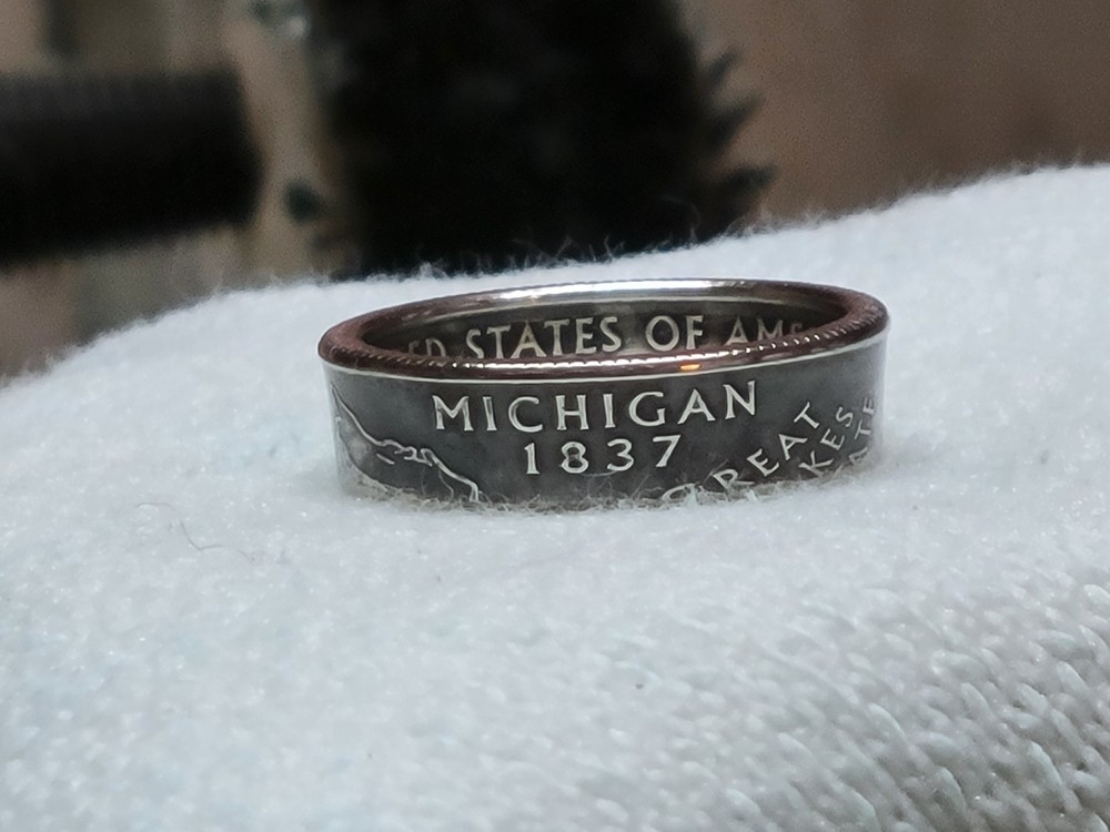 MICHIGAN – Size 9 State Quarter Coin Ring