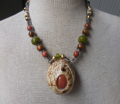 Goldstone Tagua Pill Box Locket Stash Hemp Necklace Serpentine Jade Stone Beads