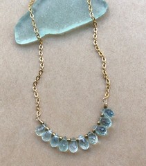 $228 Natural Genuine Aquamarine Sundance Charm Handmade Artisan Jewelry Necklace