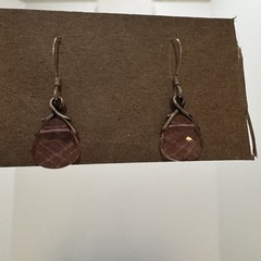 Light Rose Swarovski Crystal Briolette Earrings Sterling Silver