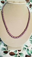 Purple Graduated Size Glass Pearl Bead Single Strand 18″ Necklace. Handcrafted