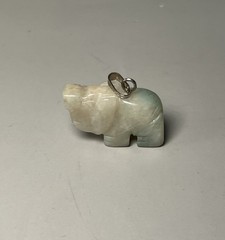 Carved Amazonite Hippo Pendant Charm Stone Animal Totem Jewelry Making 1 Inch