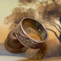 Unique 1822 United States of America Large Cent Coin Ring – Size 10