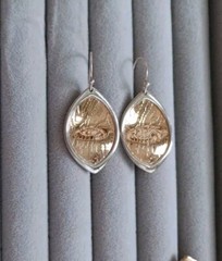 Silpada 925 Sterling Silver & Gold Tone Textured Bronze Timber Earrings W2431
