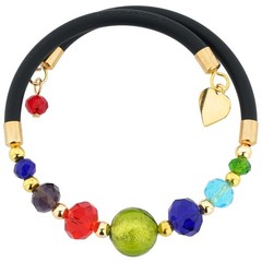 GlassOfVenice Sunny Venice Murano Glass Rubber Bracelet – Multicolor