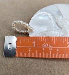 Vtg Mother Of Pearl handmade Bird carving With Pearl pendant 2.5″