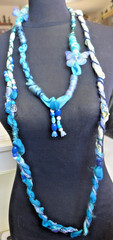 Handmade Fabric Necklace Fiber Art Beads Direct From Artist One Of A Kind