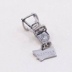 Vintage baby high chair sterling silver handmade pendant, 925 charm