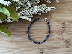 New! Lapis and Sterling Silver Handmade Bracelet 6 3/4 to 7 1/2 in. – B734