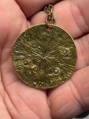 Vintage ARTISAN Steampunk WATCH Celestial SUN MOON Watch Gears PENDANT NECKLACE
