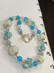 Artisan Handcrafted Art Deco Lampwork Breakfast at Tiffany?s Blue Necklace Ooak