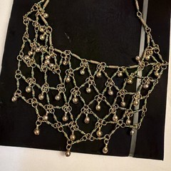 Handcrafted Egyptian Necklace, Brass With Green Accents (K1)