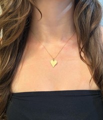 Smooth Heart Pendant Necklace 925 Sterling Silver Dainty Love Charm Women